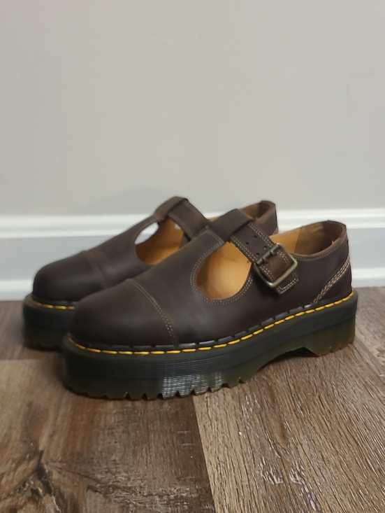 Dr. Martens Shoes - Dr Martens Bethan Crazy Horse Platform Mary Jane Shoes
